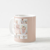 Klassieke fotocollage met monogram en naam koffiemok (Voorkant links)