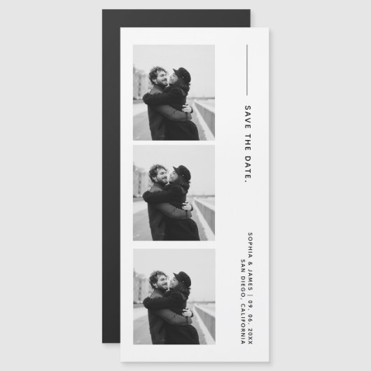Klassieke Fotostrip Magnetische bruiloft Bewaar de (Voorkant / Achterkant)