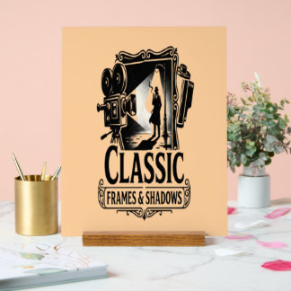 Klassieke Frames & Schaduwen Vintage Noir Cinema A Acryl Bord