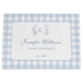 Klassieke Franse baby blauwe jongen douche cadeau Groot Cadeauzakje (Voorkant)