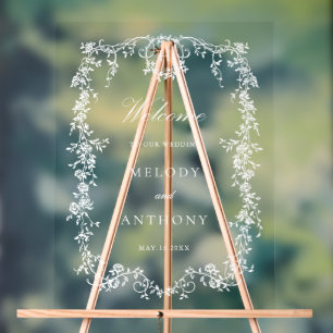 Klassieke Franse Victoriaans Bloemen Huwelijk Welk Acryl Bord