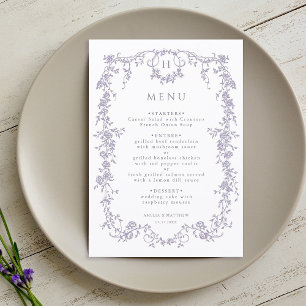 Klassieke Franse Victoriaanse lavendel kader trouw Menu