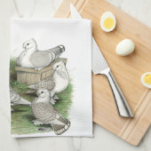 Klassieke Frill Pigeons Theedoek (Quarter Fold)