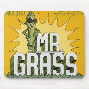 Klassieke Fruitkist Label Kunst Mr. Grass Asperge Muismat