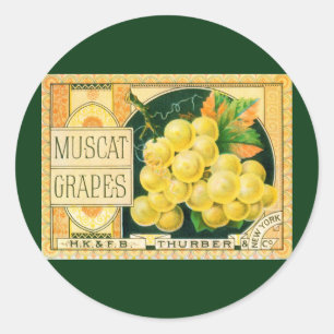 Klassieke Fruitkist Label Kunst, Muskaatdruiven