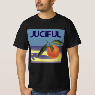 Klassieke fruitkrat label kunst, sappige sinaasapp t-shirt