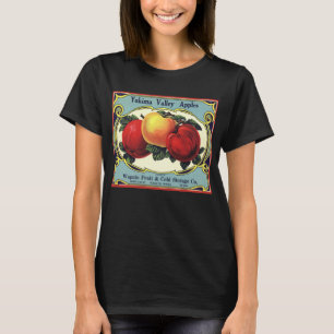 Klassieke Fruitkratlabel Kunst Yakima Valley Appel T-shirt