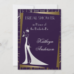 Klassieke Gatsby Deco Bridal Shower-uitnodiging Kaart