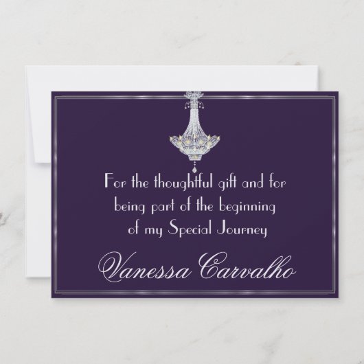 Klassieke Gatsby Deco bruiloft Dank u 2 Manuela Bedankkaart (Achterkant)