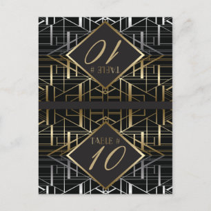 Klassieke Gatsby Deco Wedding Place Card Briefkaart