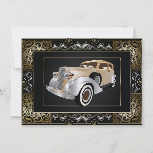  klassieke Gatsby Style Reception Kaart (Achterkant)