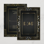 klassieke Gatsby Style RSVP Kaartje (Voorkant / Achterkant)