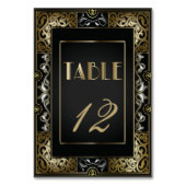 Klassieke Gatsby Style Table Number Kaart (Achterkant)