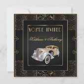 Klassieke Gatsby Style Wedding Kaart (Voorkant)
