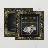  Klassieke Gatsby Style Wedding Kaart (Voorkant / Achterkant)