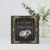  Klassieke Gatsby Style Wedding Kaart (Staand voorkant)