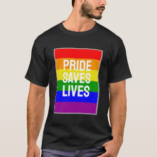 Klassieke Gay Pride Vlag Pride redt Levens Regenbo T-shirt