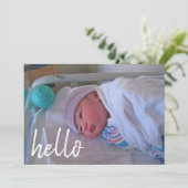 Klassieke geboorteaankondiging bedankt creditcard aankondiging (Staand voorkant)