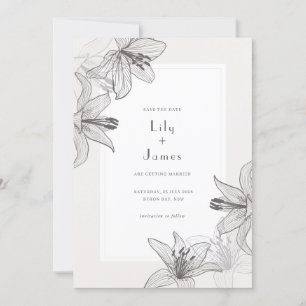 Klassieke geïllustreerde Floral Lilies sparen de d Kaart