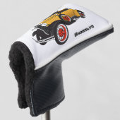Klassieke gele auto 1931 golfheadcover (3/4 voorkant)