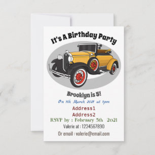 Klassieke gele auto 1931 kaart