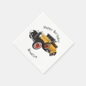 Klassieke gele auto 1931 servet (Hoek)