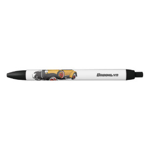 Klassieke gele auto 1931 zwarte inkt pen