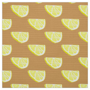 Klassieke Gele Citroen Fruit Slice Patroon Stof