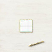 Klassieke Gele en Groene Chinoiserie Habit Tracker Post-it® Notes (Op bureau)