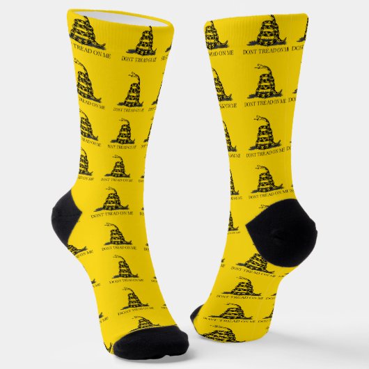 Klassieke Gele Gadsden Vlag Don't Tread on Me Sokken (Gebogen)