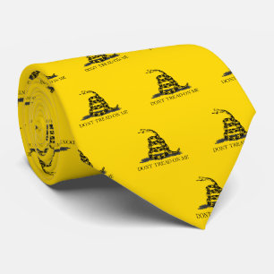 Klassieke Gele Gadsden Vlag Don't Tread on Me Stropdas