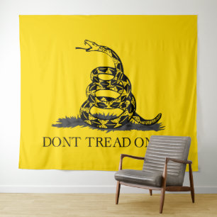 Klassieke Gele Gadsden Vlag Don't Tread on Me Wandkleed