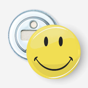 Klassieke gele Happy Face Button Flesopener