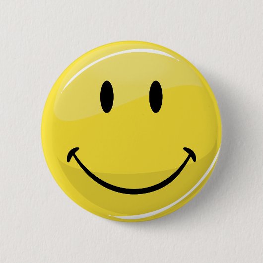 Klassieke gele Happy Face Ronde Button 5,7 Cm (Voorkant)