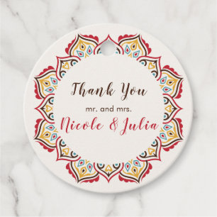Klassieke Geometrische Mandala Patroon Wedding Bedankjes Labels