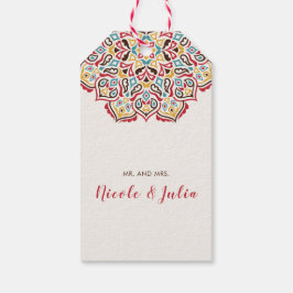 Klassieke Geometrische Mandala Patroon Wedding Cadeaulabel