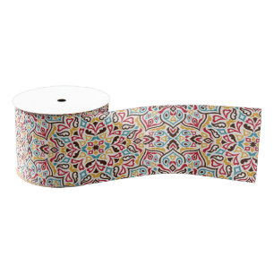 Klassieke Geometrische Mandala Patroon Wedding Grosgrain Lint