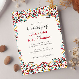 Klassieke Geometrische Mandala Patroon Wedding Kaart