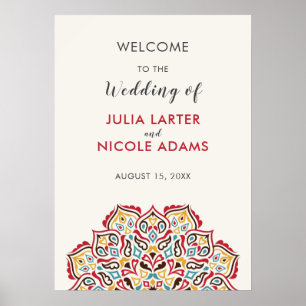 Klassieke Geometrische Mandala Patroon Wedding Poster