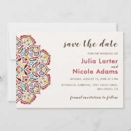 Klassieke Geometrische Mandala Patroon Wedding Save The Date