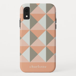 Klassieke geometrische patroondoorsnede, aangepast iPhone XR hoesje