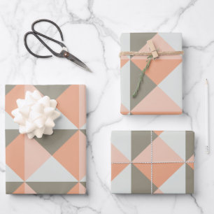 Klassieke geometrische patroondoorsnede inpakpapier vel