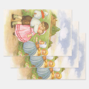 Klassieke Georgie Porgie Mother Goose-kinderrijmpj Inpakpapier Vel