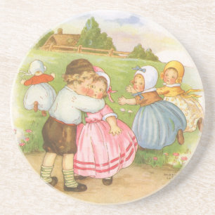 Klassieke Georgie Porgie Mother Goose-kinderrijmpj Zandsteen Onderzetter