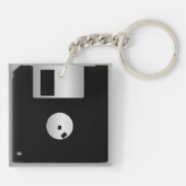 Klassieke gepersonaliseerde computer met diskettes sleutelhanger (Achterkant)