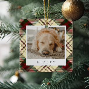 Klassieke gepersonaliseerde foto van Pet Dog Keramisch Ornament
