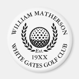 Klassieke gepersonaliseerde golfclubnaam magneet