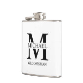 Klassieke Gepersonaliseerde Groomsman Naam Heupfles (Links)
