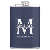 Klassieke Gepersonaliseerde Groomsman Naam Heupfles (Voorkant)