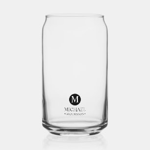 Klassieke Gepersonaliseerde Groomsmen Monogram en Blikvorm Glas